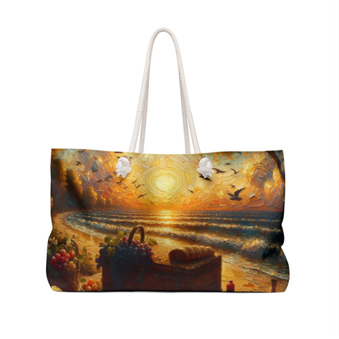 Sunset Beach Weekender Bag | Travel Tote, Vacation Bag, Large Canvas Bag, Beach Essentials, Summer Getaway Accessory