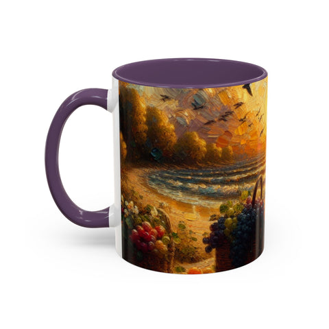 Sunset Beach Coffee Mug, Beach Lover Gift, Ocean Sunset Travel Mug, Sunrise Coffee Cup, Relaxing Morning Beverage
