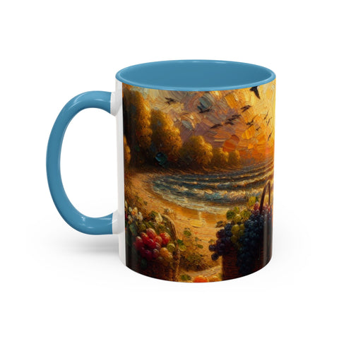 Sunset Beach Coffee Mug, Beach Lover Gift, Ocean Sunset Travel Mug, Sunrise Coffee Cup, Relaxing Morning Beverage