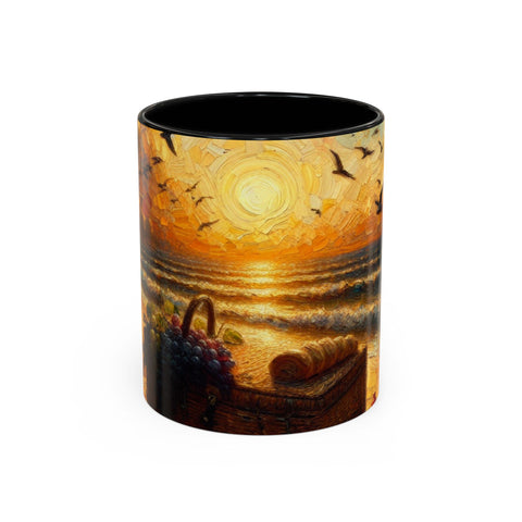 Sunset Beach Coffee Mug, Beach Lover Gift, Ocean Sunset Travel Mug, Sunrise Coffee Cup, Relaxing Morning Beverage