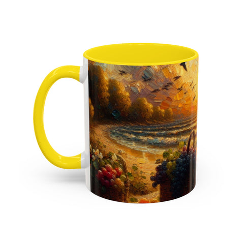 Sunset Beach Coffee Mug, Beach Lover Gift, Ocean Sunset Travel Mug, Sunrise Coffee Cup, Relaxing Morning Beverage
