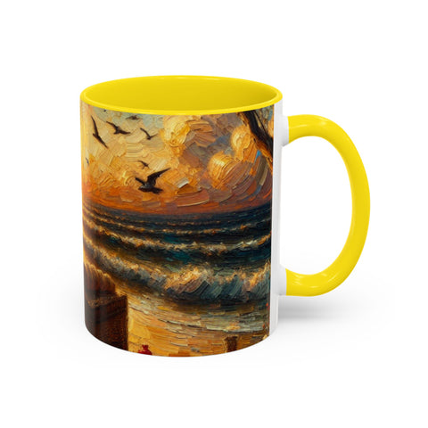 Sunset Beach Coffee Mug, Beach Lover Gift, Ocean Sunset Travel Mug, Sunrise Coffee Cup, Relaxing Morning Beverage