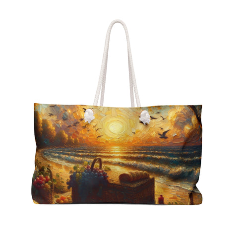 Sunset Beach Weekender Bag | Travel Tote, Vacation Bag, Large Canvas Bag, Beach Essentials, Summer Getaway Accessory