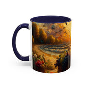 Sunset Beach Coffee Mug, Beach Lover Gift, Ocean Sunset Travel Mug, Sunrise Coffee Cup, Relaxing Morning Beverage