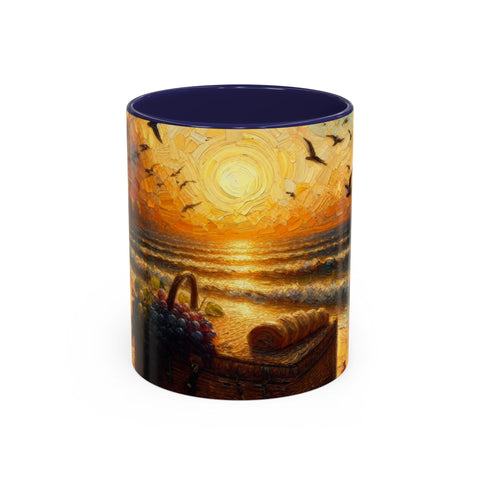 Sunset Beach Coffee Mug, Beach Lover Gift, Ocean Sunset Travel Mug, Sunrise Coffee Cup, Relaxing Morning Beverage
