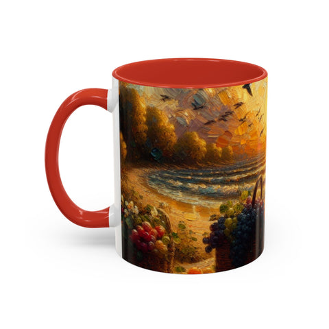 Sunset Beach Coffee Mug, Beach Lover Gift, Ocean Sunset Travel Mug, Sunrise Coffee Cup, Relaxing Morning Beverage